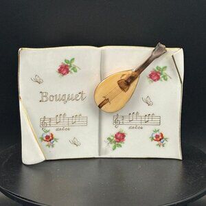 Vintage Hand Painted Lenwile China Ardalt Japan Music Wall Pocket Planter